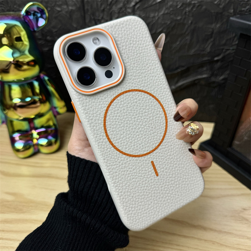 Magsafe Magnetic Business Leather Grain Case For iPhone