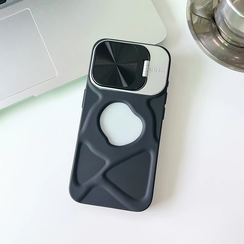 Magnetic Case for iPhone  Lens Protection Flip Bracket Silicone Soft Cover