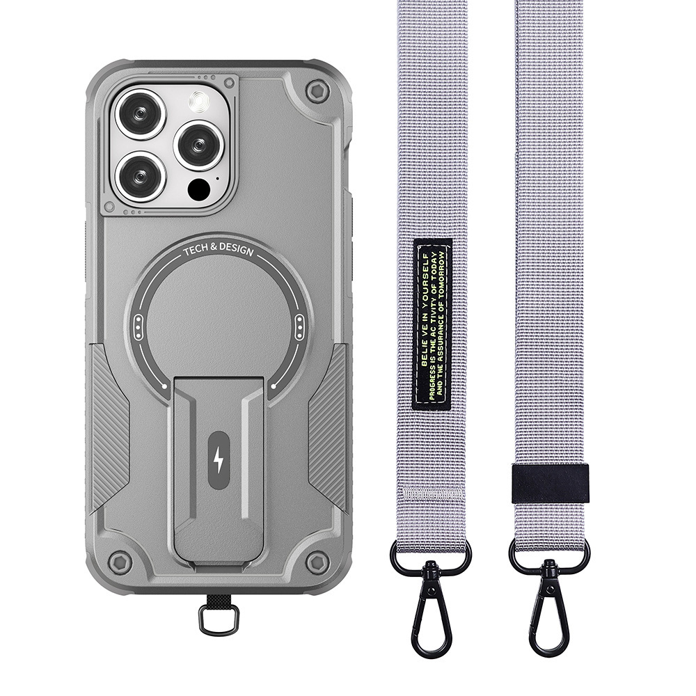 Outdoor Sports Long Strap Crossbody Magnetic Bracket Case for iPhone