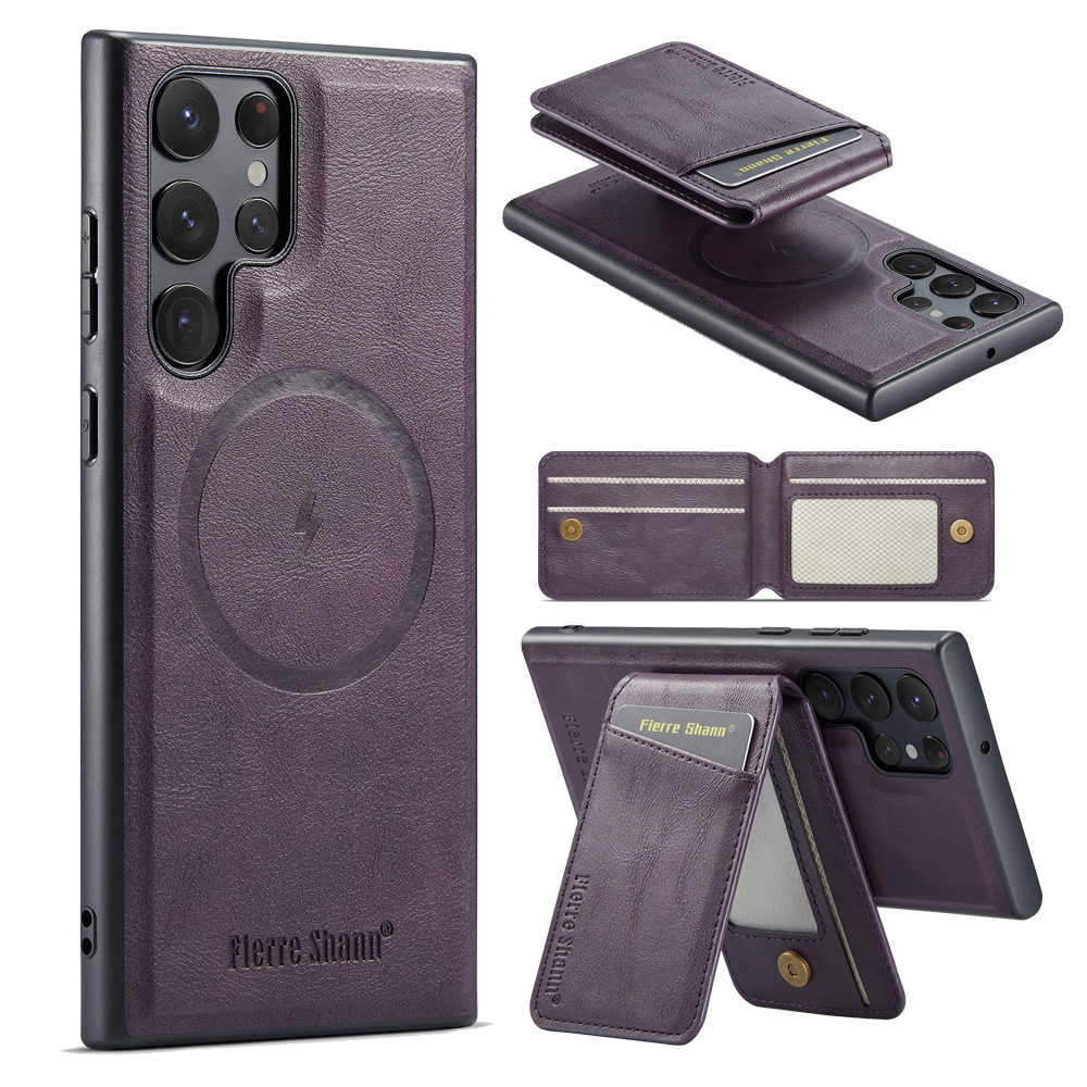 RFID 2 In 1 Magsafe Magnetic Leather Flip Wallet  Case for Samsung