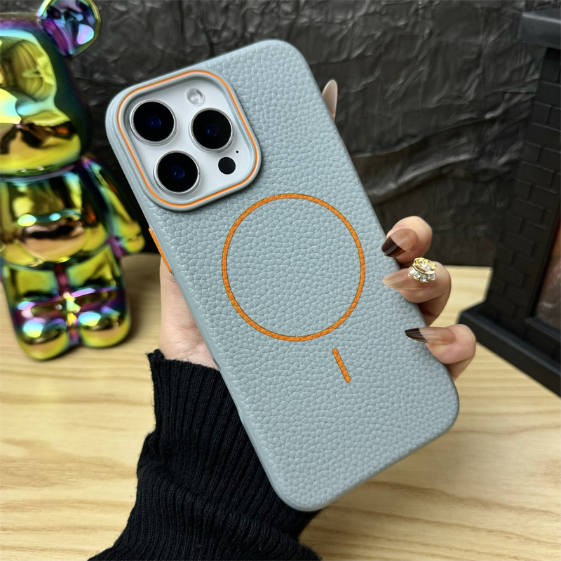 Magsafe Magnetic Business Leather Grain Case For iPhone