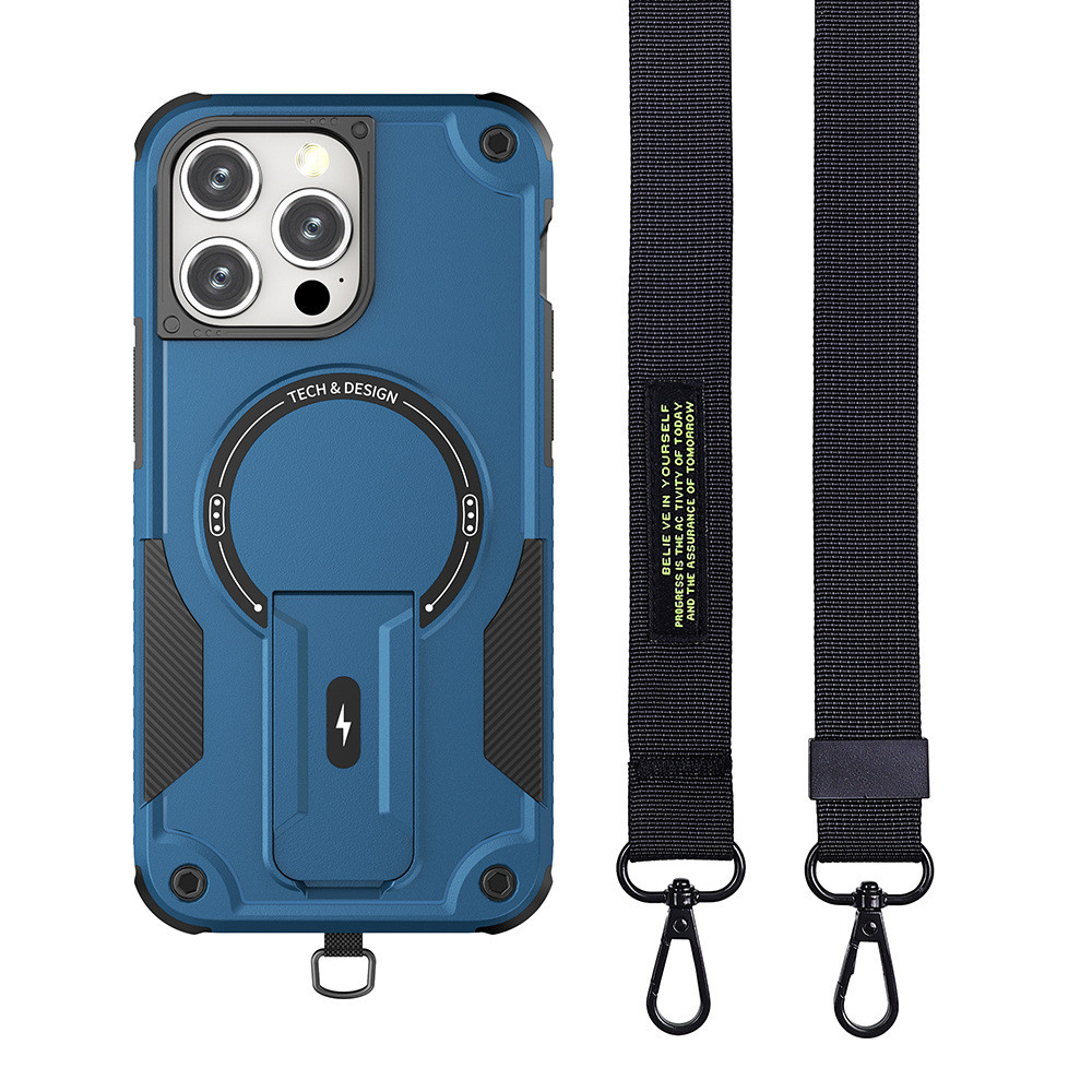 Outdoor Sports Long Strap Crossbody Magnetic Bracket Case for iPhone