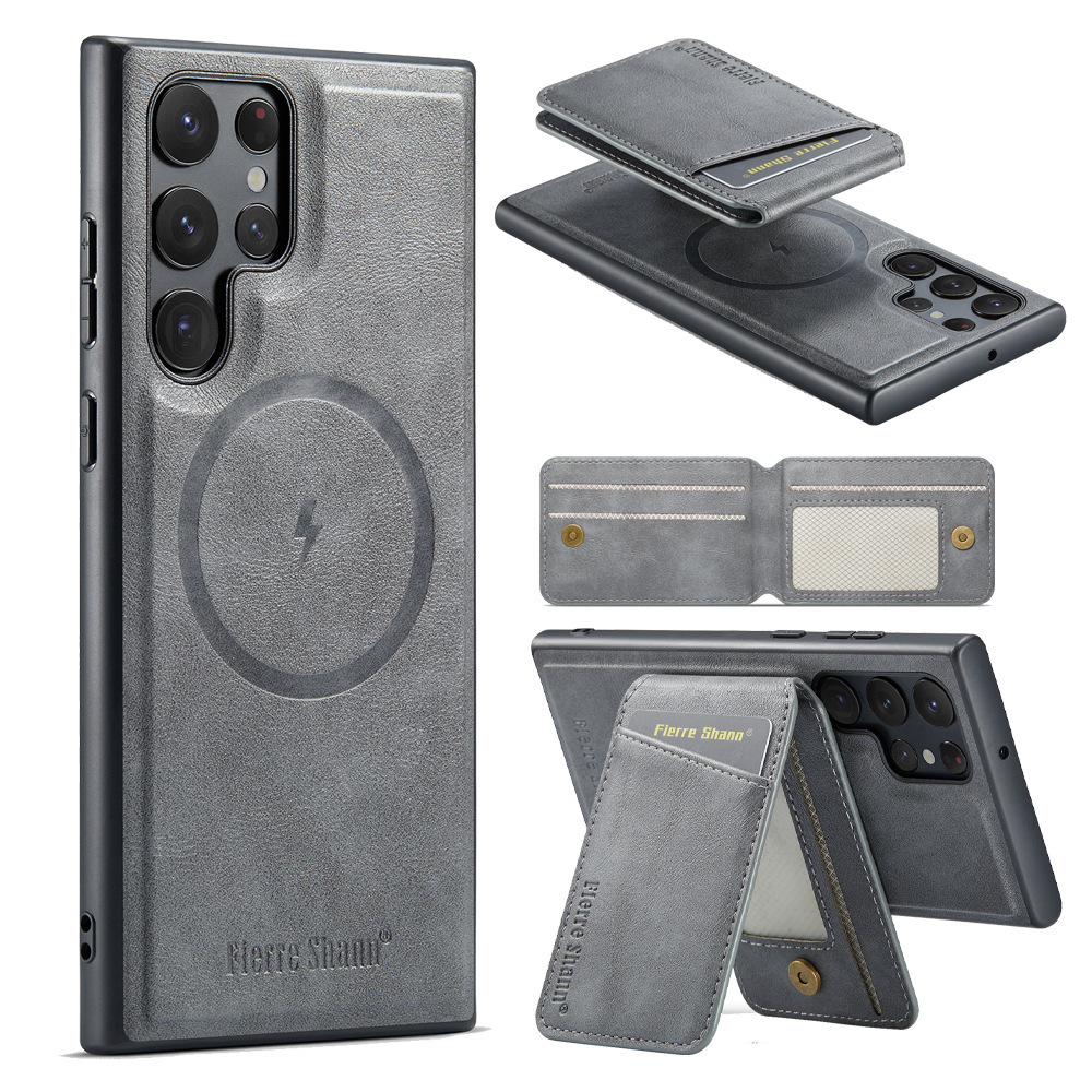 RFID 2 In 1 Magsafe Magnetic Leather Flip Wallet  Case for Samsung