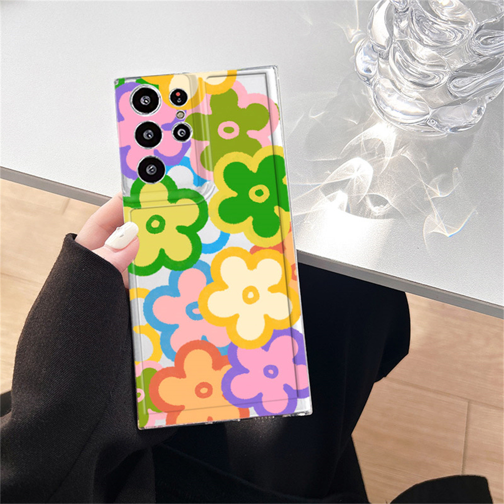 Candy color flower silicone protective case for Samsung