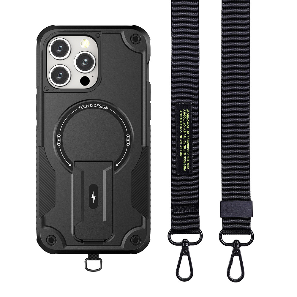 Outdoor Sports Long Strap Crossbody Magnetic Bracket Case for iPhone