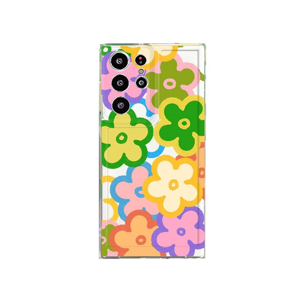 Candy color flower silicone protective case for Samsung