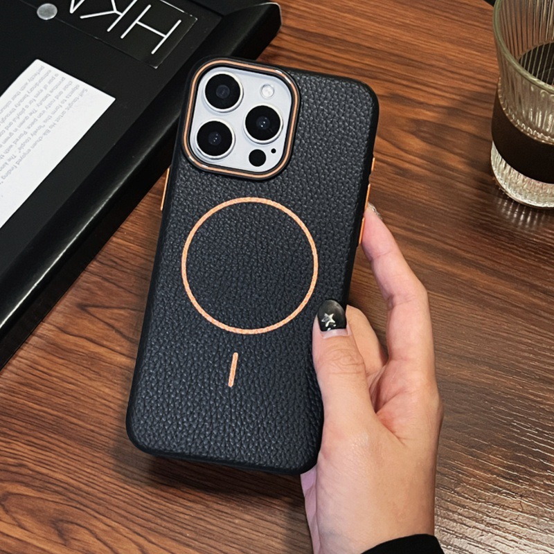 Magsafe Magnetic Business Leather Grain Case For iPhone