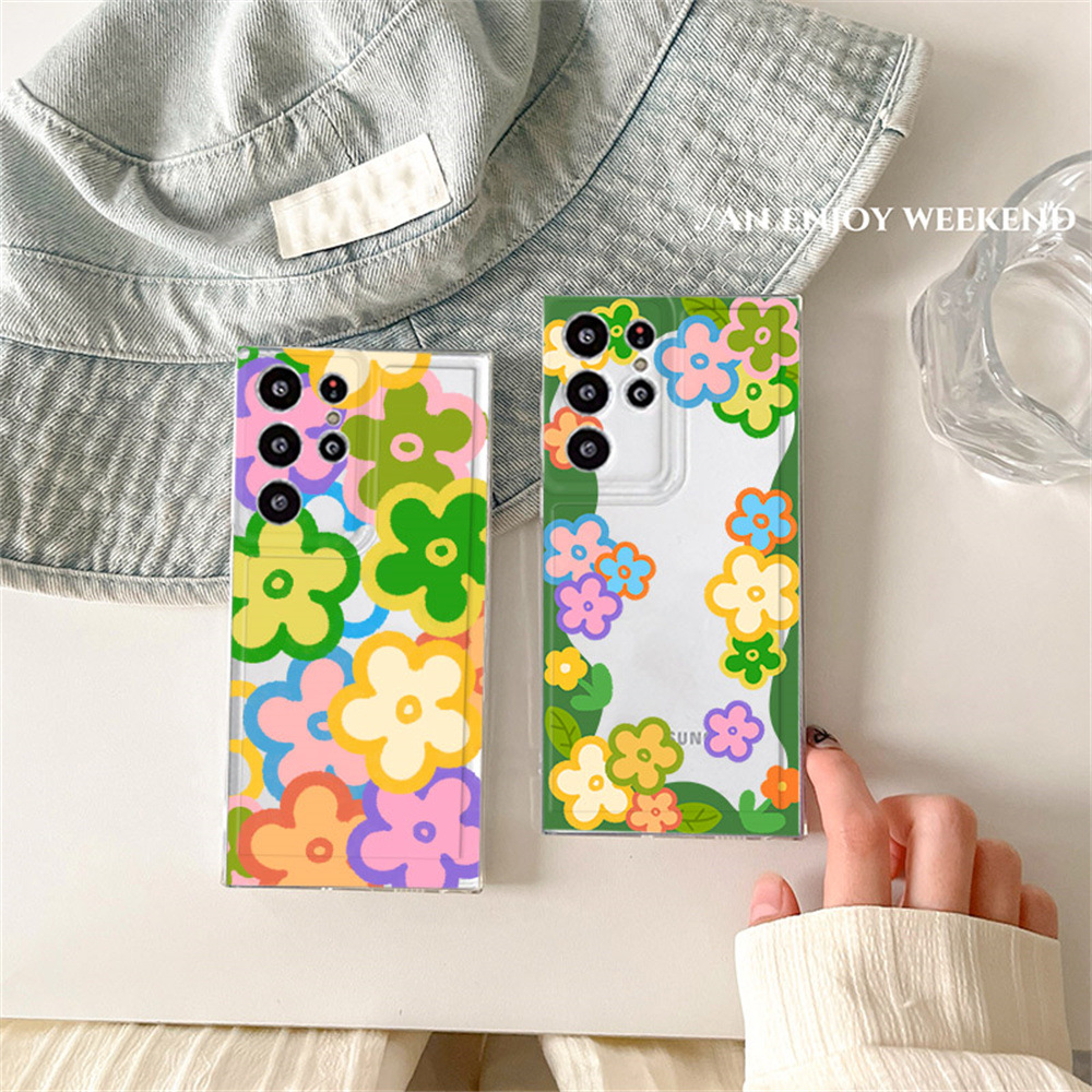 Candy color flower silicone protective case for Samsung