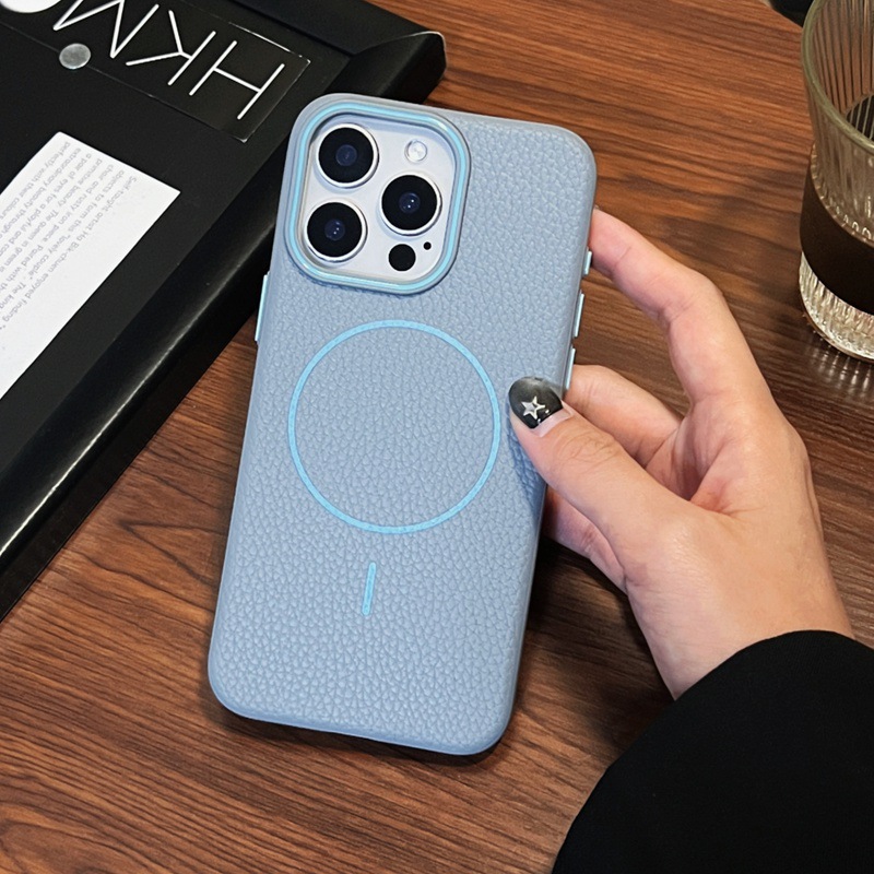 Magsafe Magnetic Business Leather Grain Case For iPhone