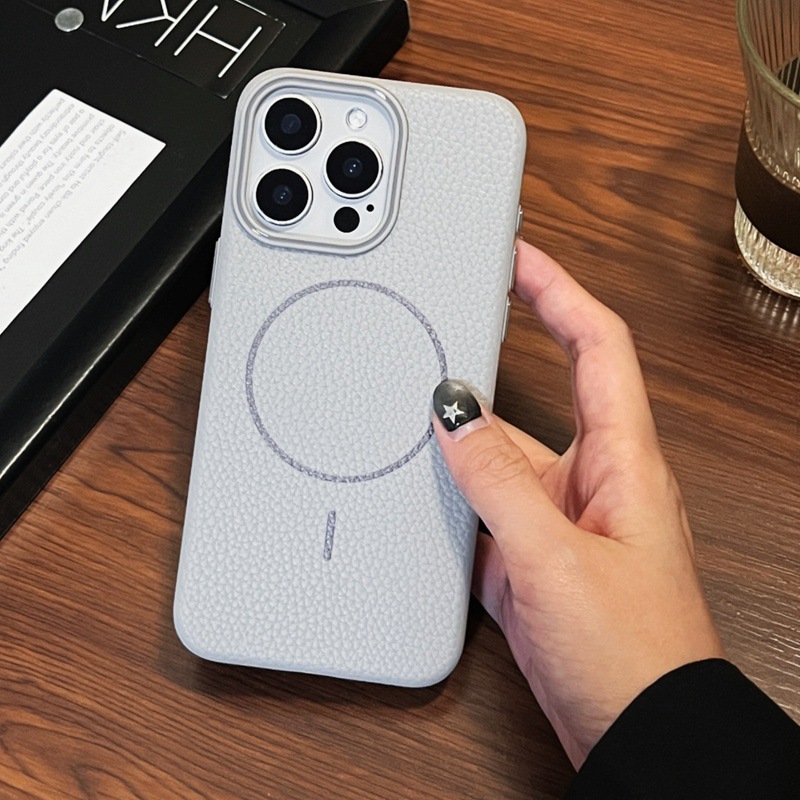 Magsafe Magnetic Business Leather Grain Case For iPhone