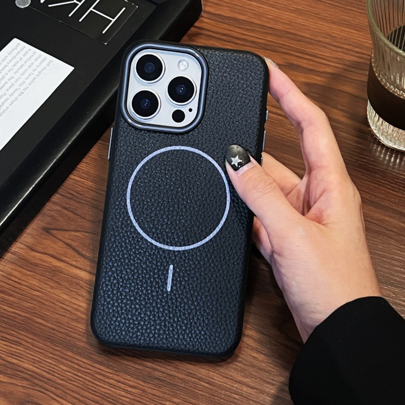 Magsafe Magnetic Business Leather Grain Case For iPhone