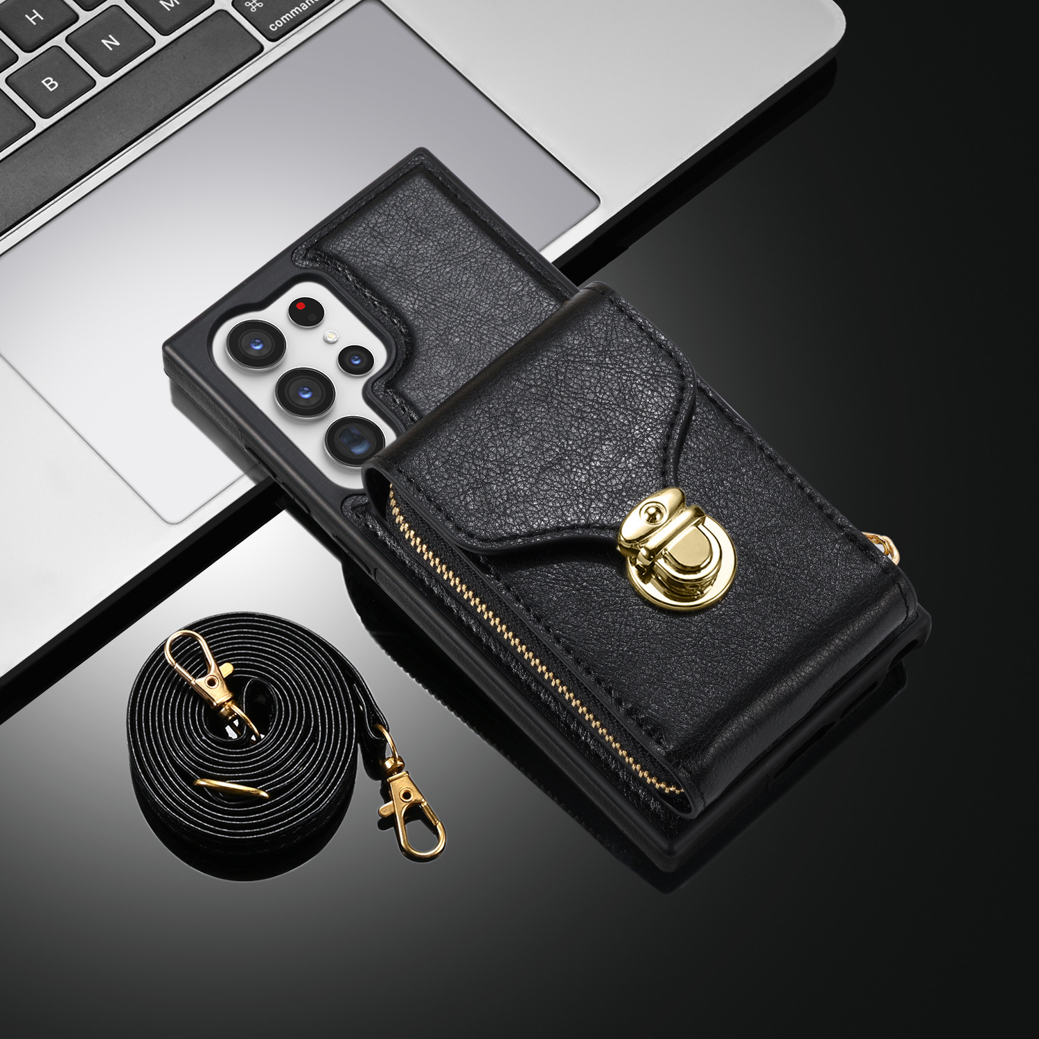 Multifunctional Crossbody Card Wallet Leather Case For Samsung