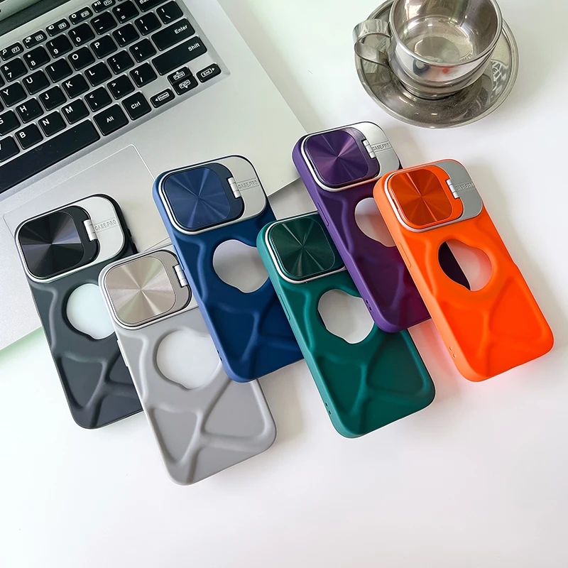 Magnetic Case for iPhone  Lens Protection Flip Bracket Silicone Soft Cover