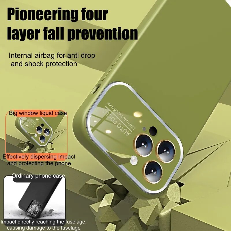 Square Liquid Silicone Case for iPhone