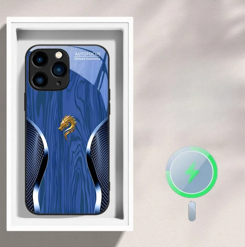 Magsafe Dragon Spirit Wood Grain Case For iPhone