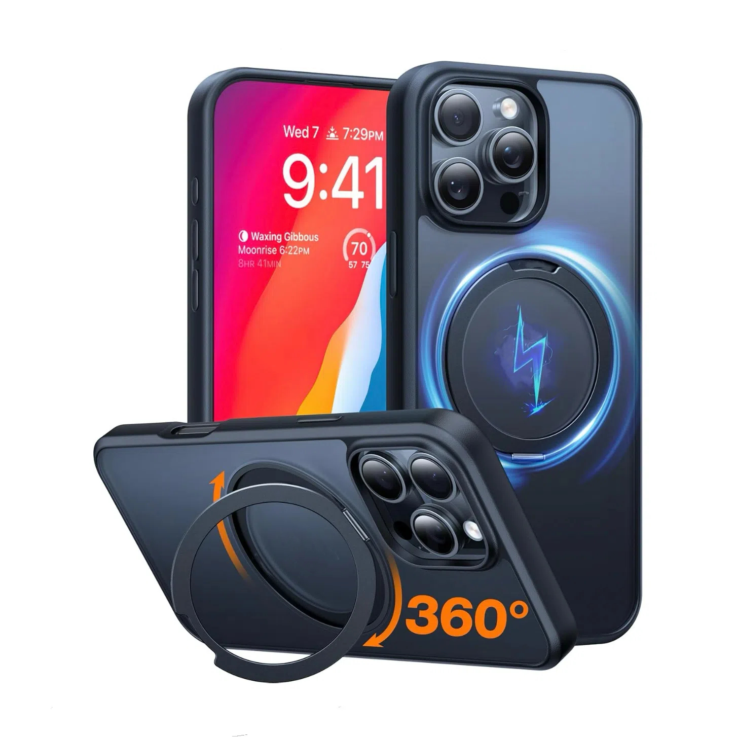 360° Rotating Bracket Magsafe Magnetic Skin Feel Case For iPhone