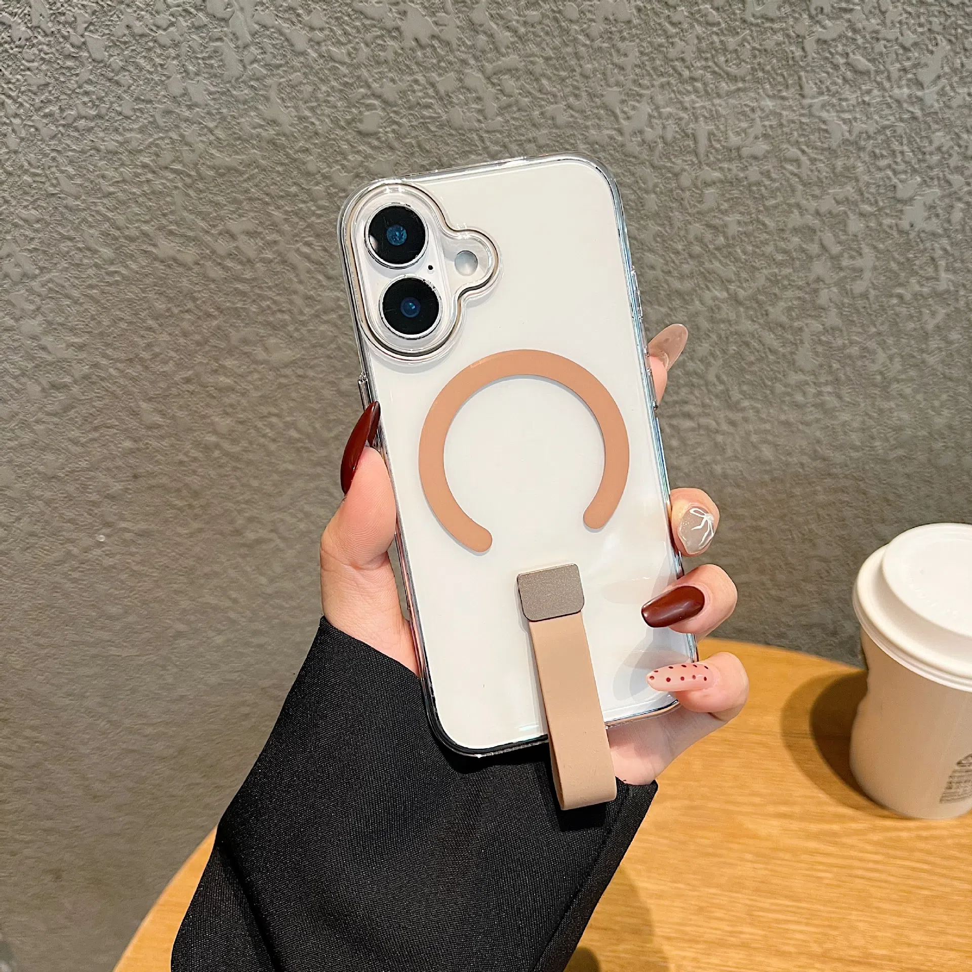 Magsafe Magnetic  Ring C-type Transparent Case For iphone