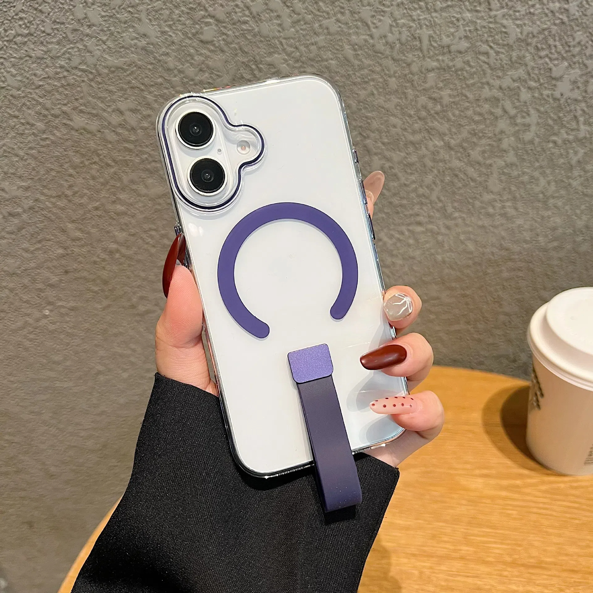 Magsafe Magnetic  Ring C-type Transparent Case For iphone