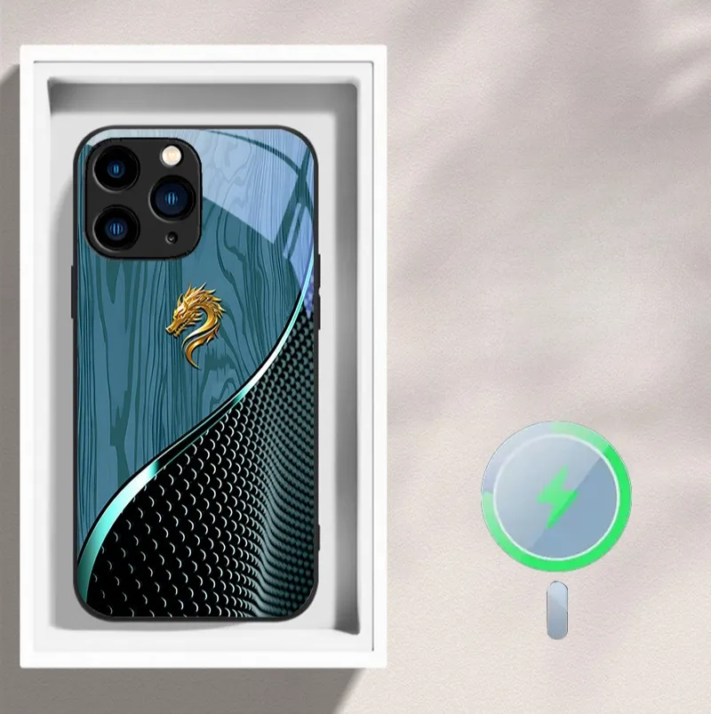 Magsafe Dragon Spirit Wood Grain Case For iPhone