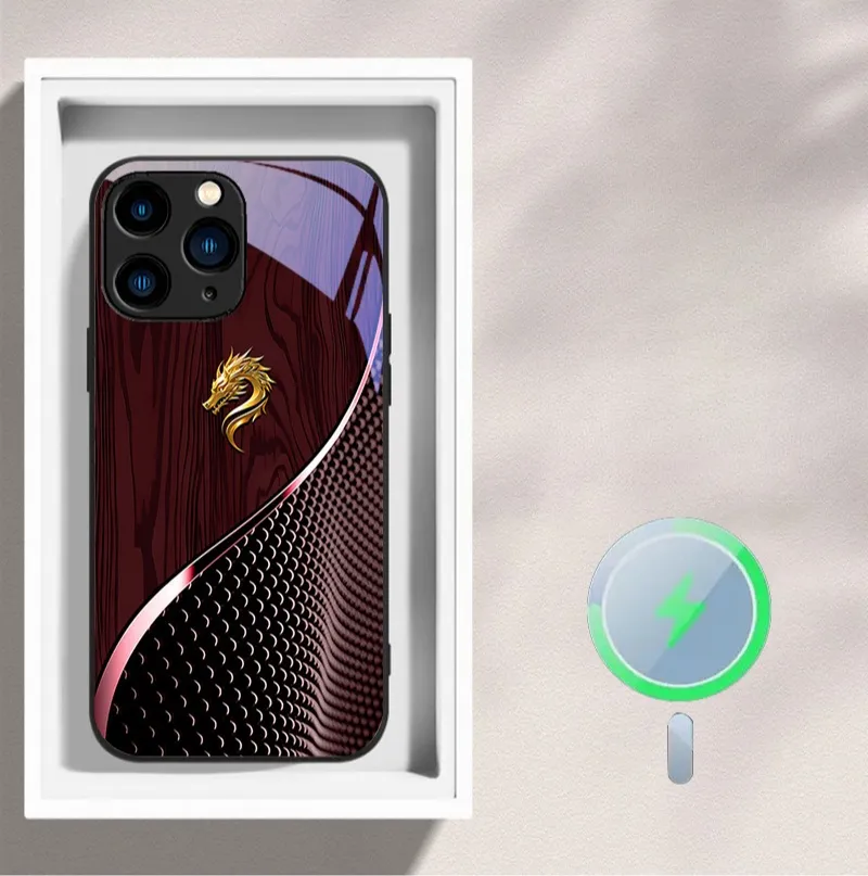 Magsafe Dragon Spirit Wood Grain Case For iPhone