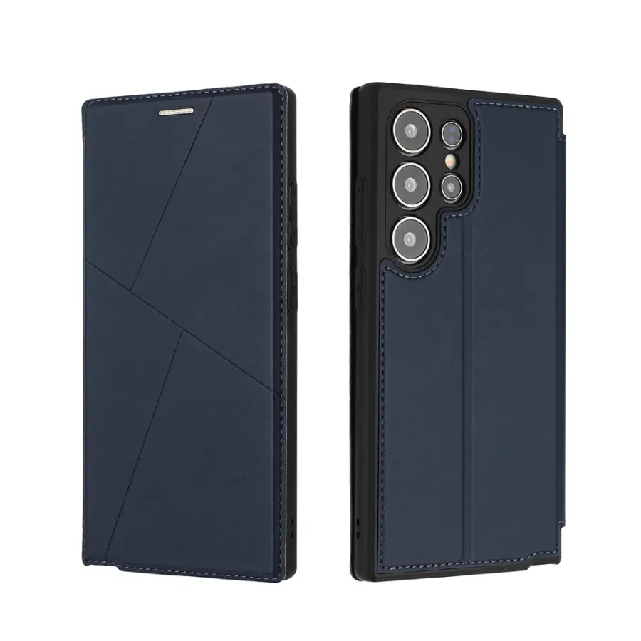 all-inclusive magnetic card slot flip leather case for Samsung