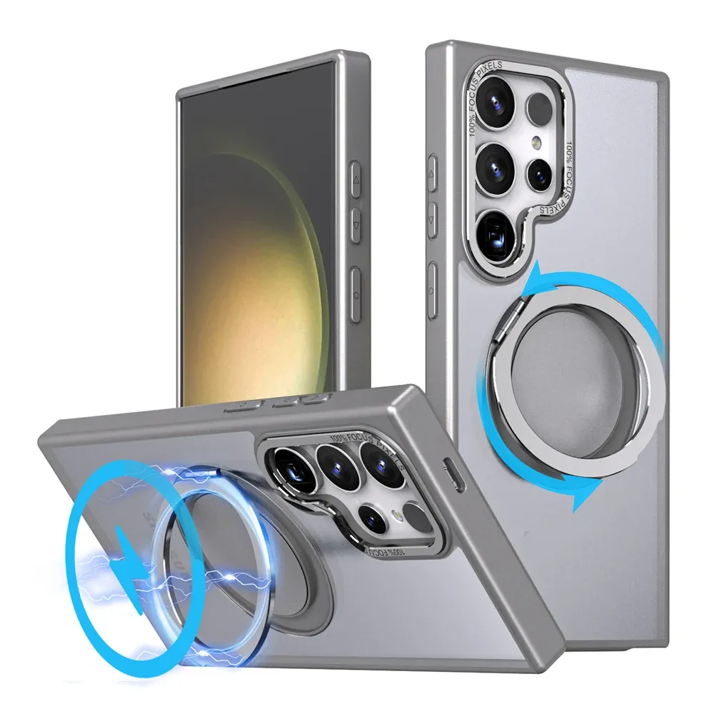 MagSafe 360 ° Rotating Magnetic Ring Matte Case for Samsung