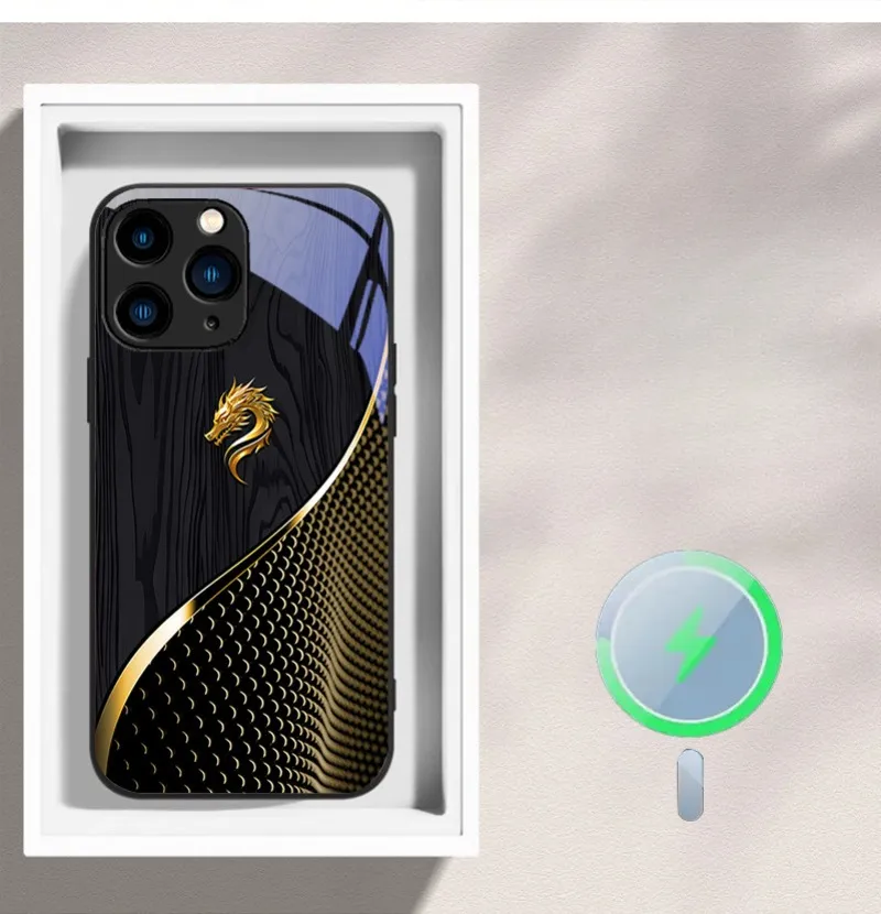 Magsafe Dragon Spirit Wood Grain Case For iPhone