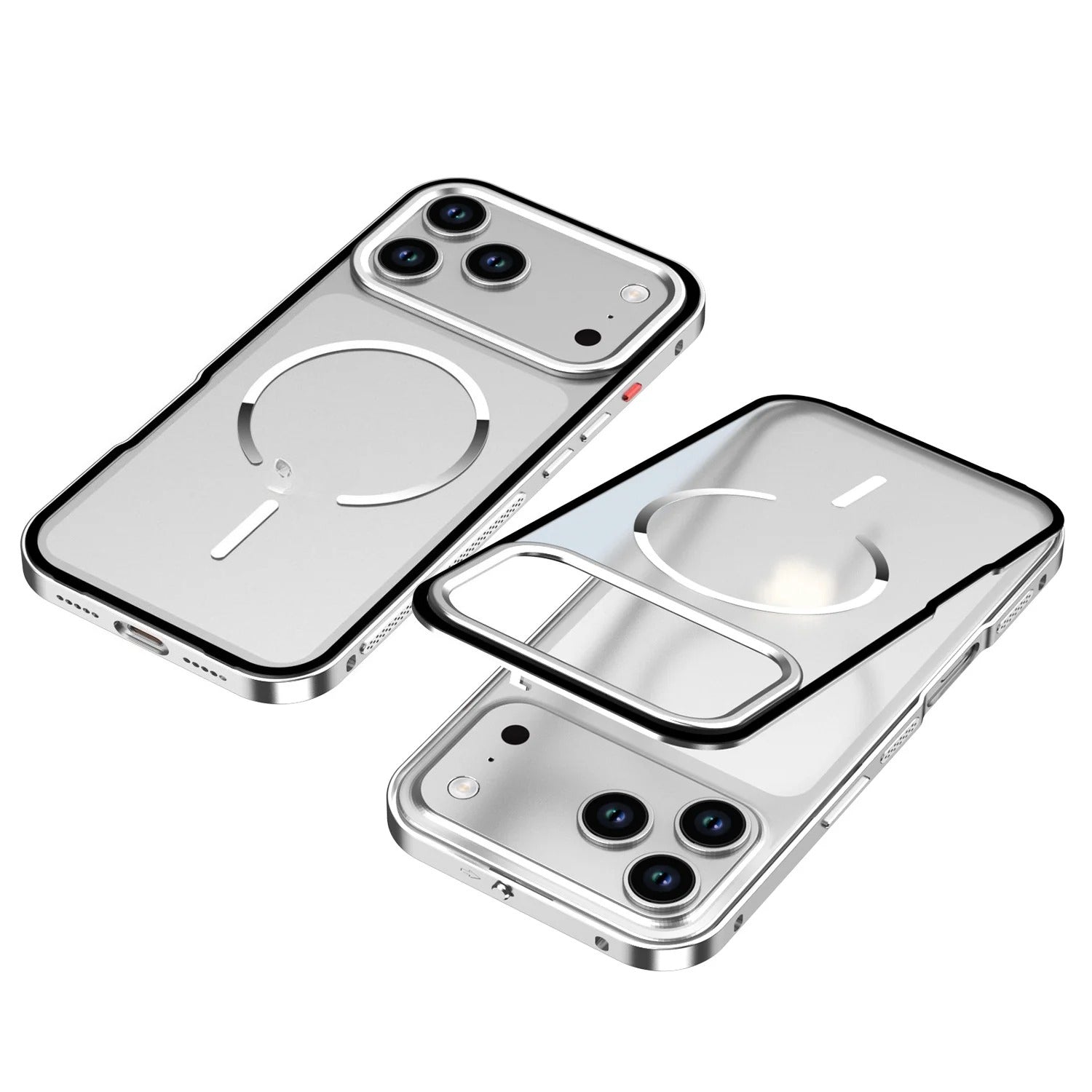 Metal frame frosted back panel magnetic case For iPhone