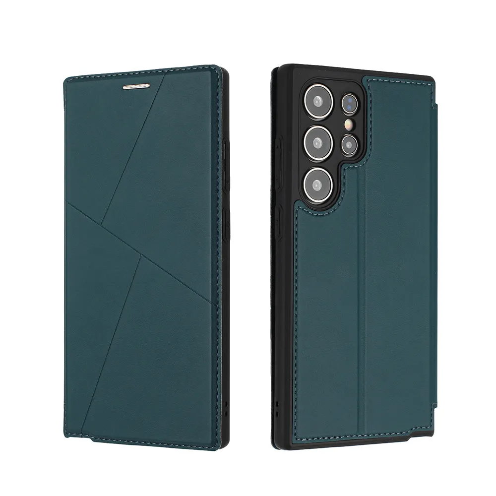 all-inclusive magnetic card slot flip leather case for Samsung