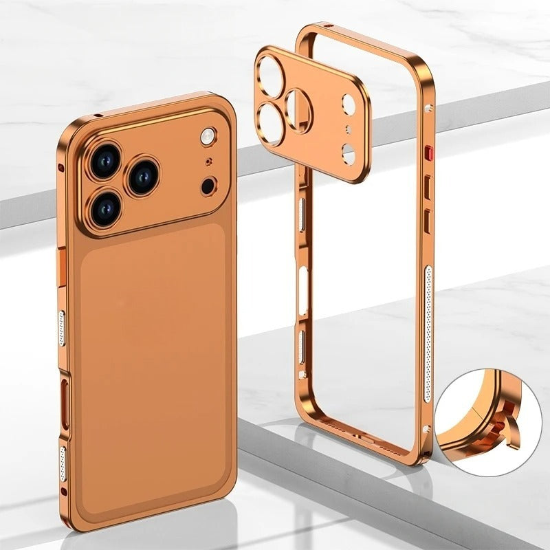 Luxury Alloy Lens Protect Silicone Lining Frame Case For iPhone