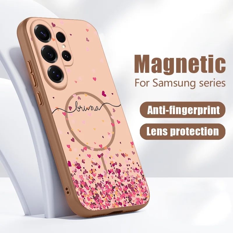 Mini Heart Printed Magnetic Case For Samsung