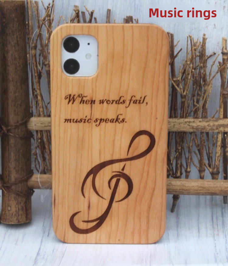 feature cherry wood laser engraving case for iphone