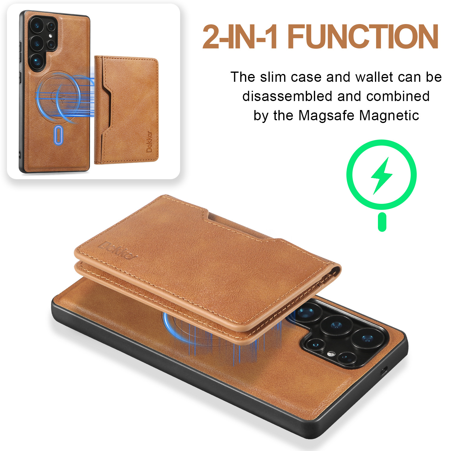 Magsafe Magnetic Wallet Leather Case for Samsung