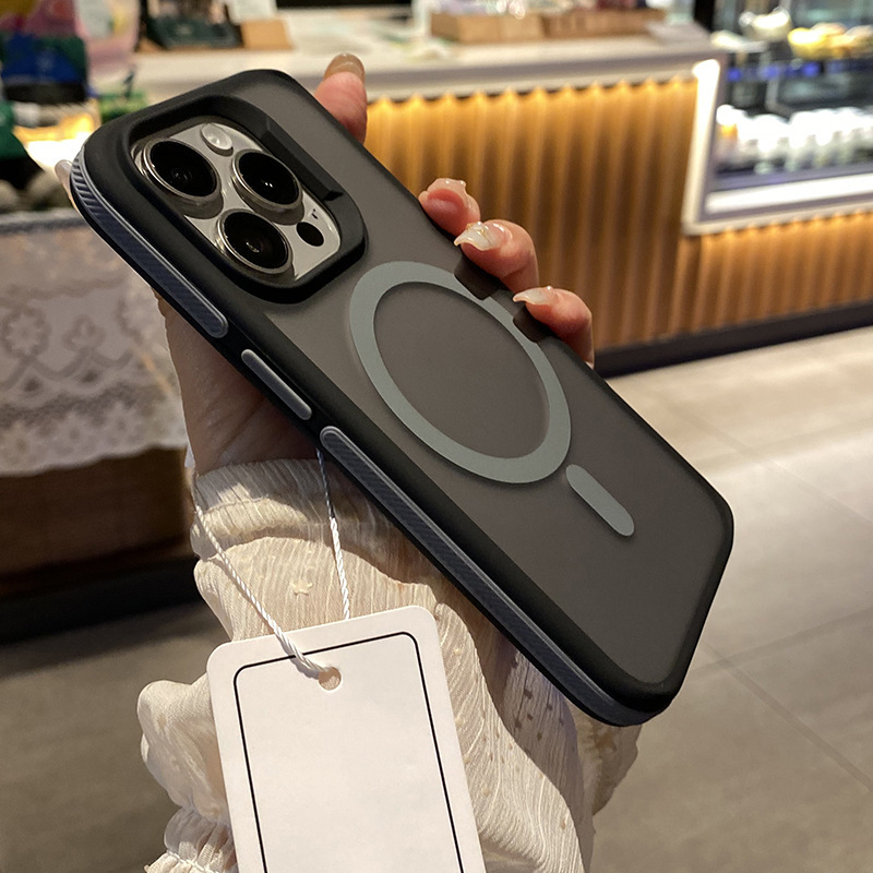 Bicolor Matte Frosted Magnetic Translucency Case For iPhone