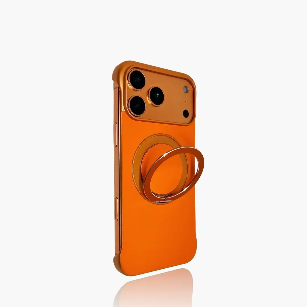 Ultra-thin Borderless magnetic stand leather case for iPhone