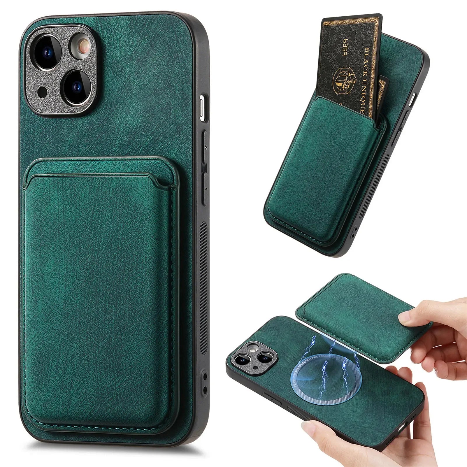 2 in 1 Detachable Magnetic Cards Solt Leather Case For iPhone
