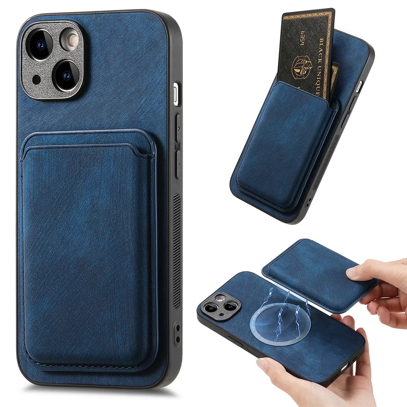 2 in 1 Detachable Magnetic Cards Solt Leather Case For iPhone