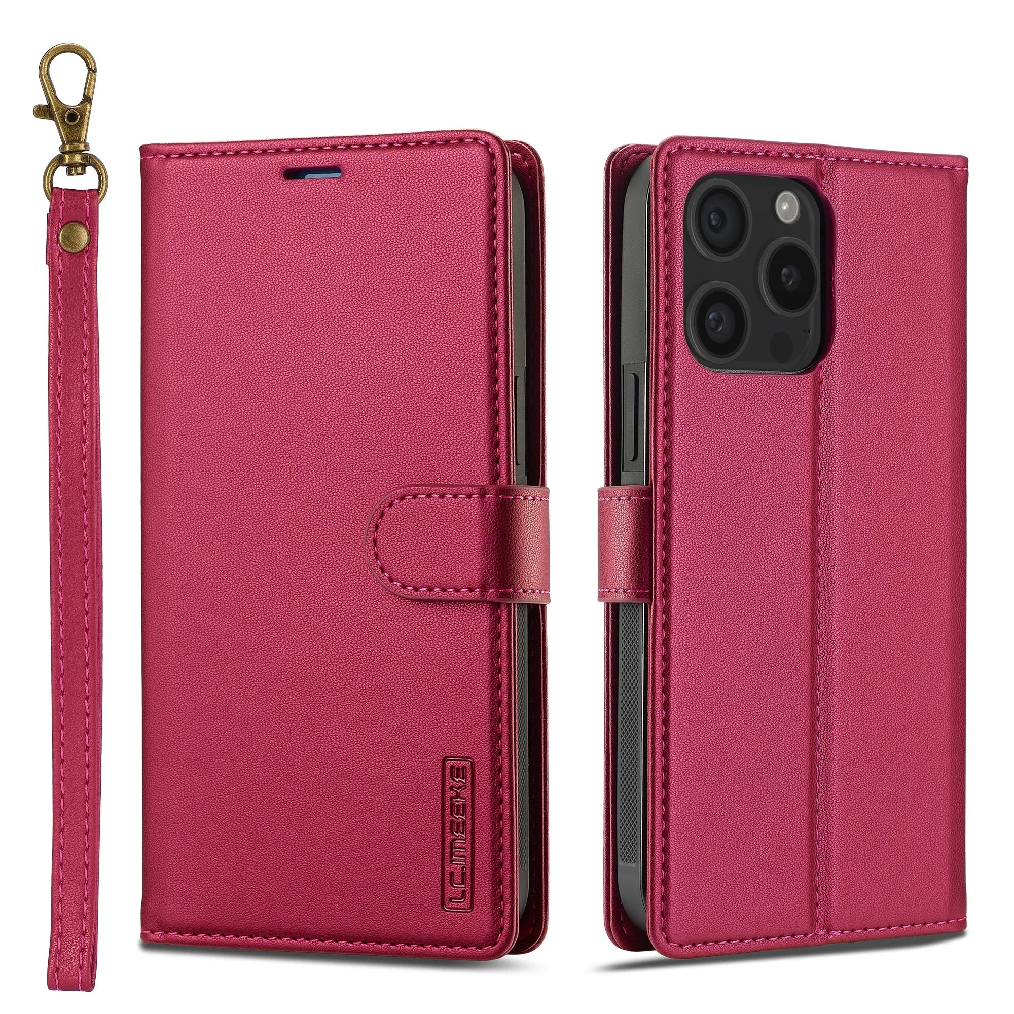 2 in 1 Removable Flip Leather Magnetic Wallet Case For iPhone