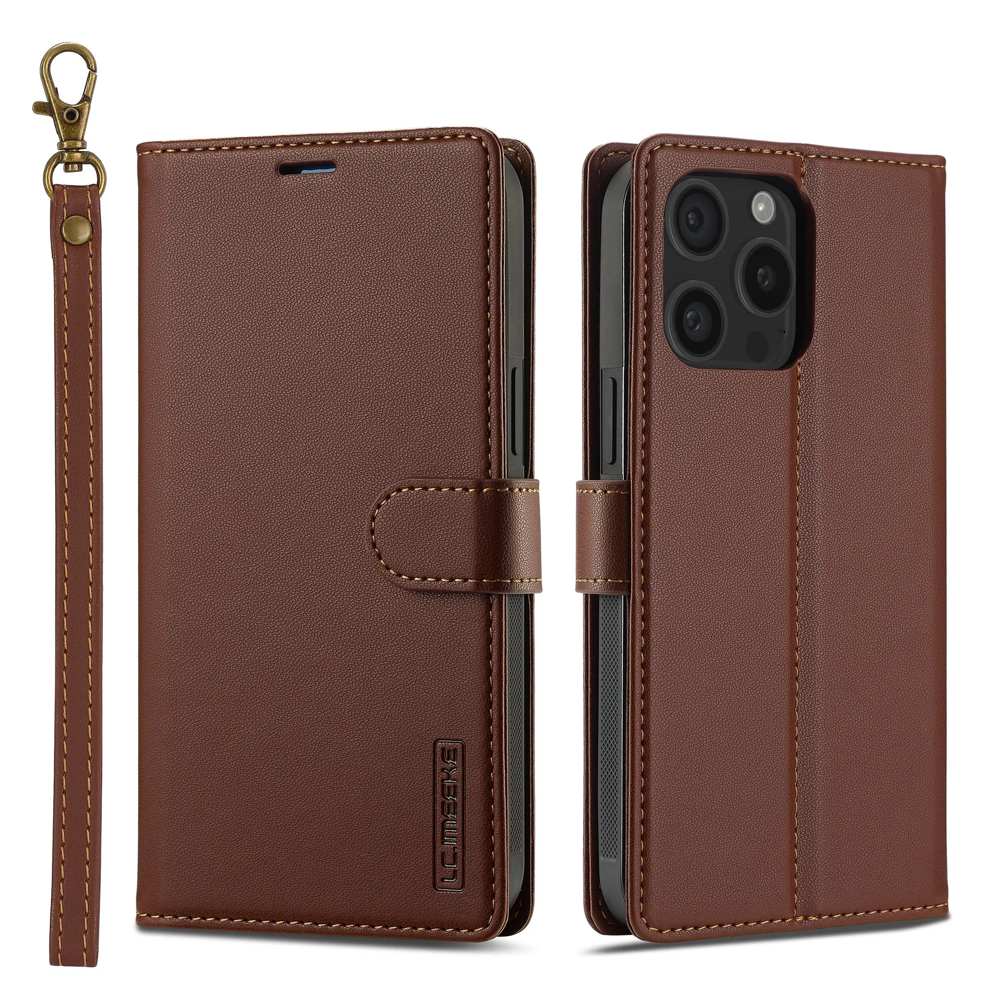 2 in 1 Removable Flip Leather Magnetic Wallet Case For iPhone
