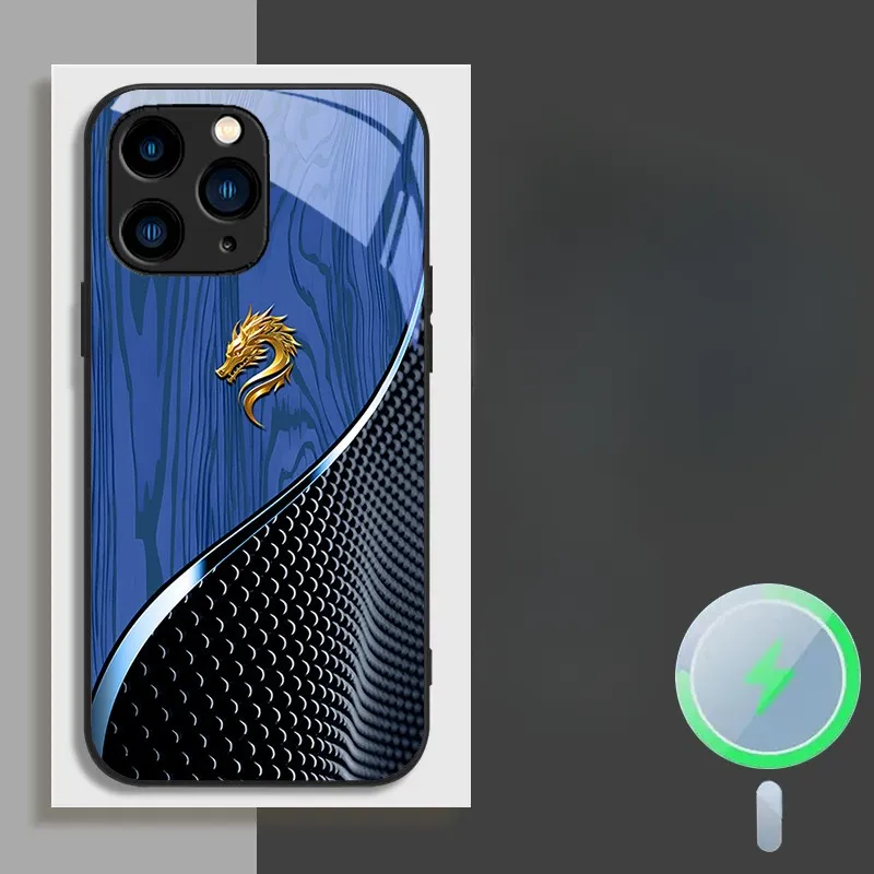 Magsafe Dragon Spirit Wood Grain Case For iPhone