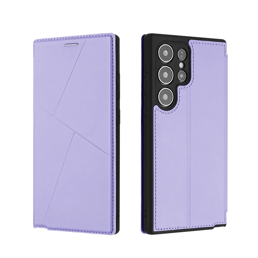 all-inclusive magnetic card slot flip leather case for Samsung