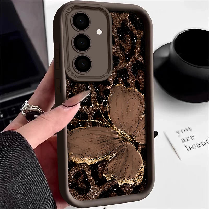 Trendy Favored Leopard Butterfly Case For Samsung