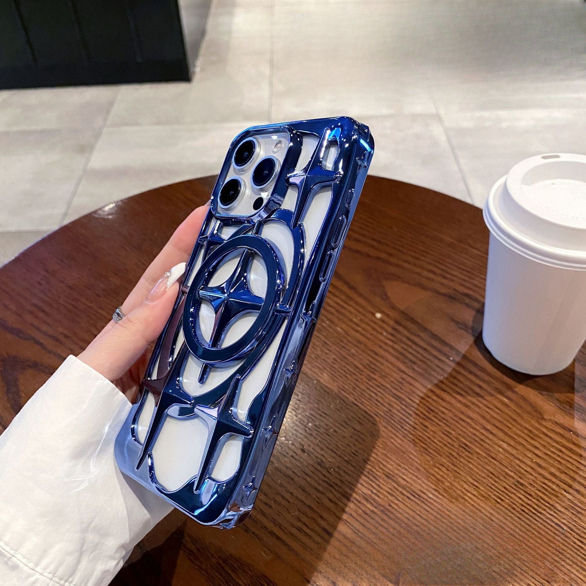 Star hollow heat dissipation magnetic case for iPhone