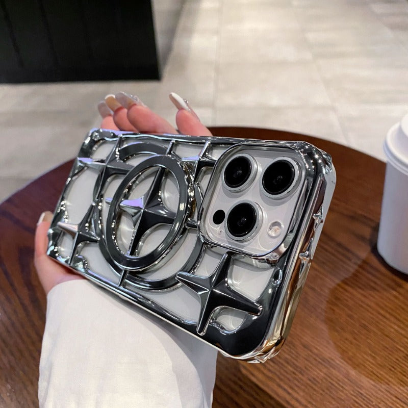 Star hollow heat dissipation magnetic case for iPhone