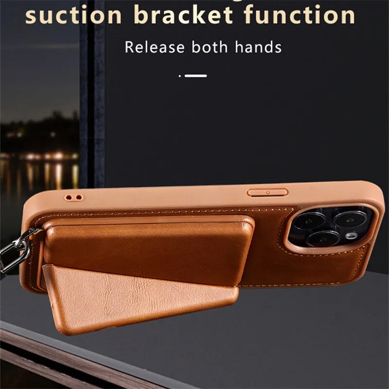 Wallet Card Slot Leather Case for iPhone