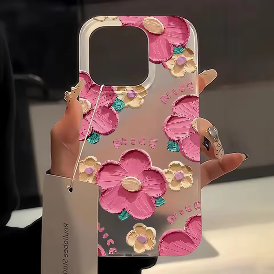 Slim Translucent Flowers Case For iPhone