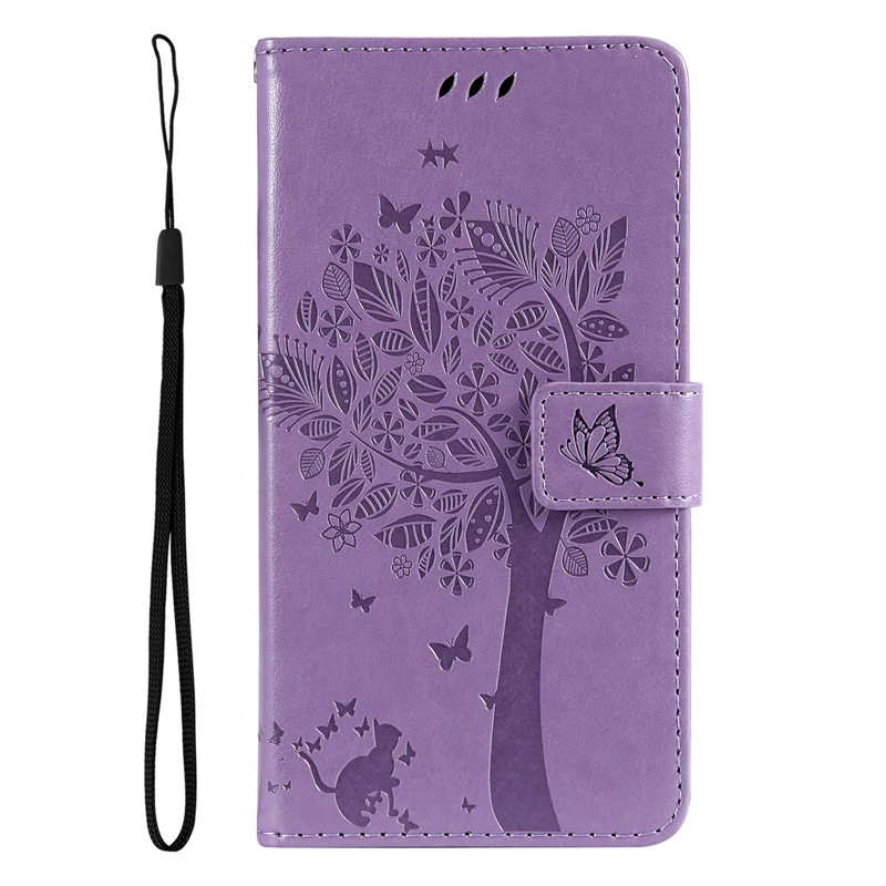 Butterfly embossing Flip Stand Leather Wallet Case For iPhone