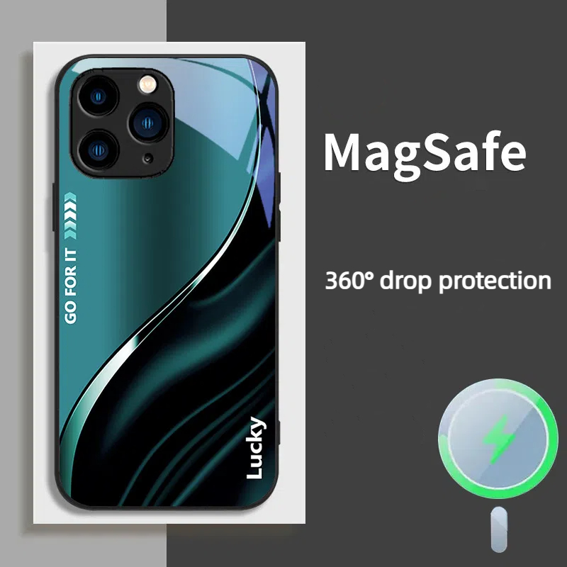 Green Phone Case Tempered Glass For Iphone