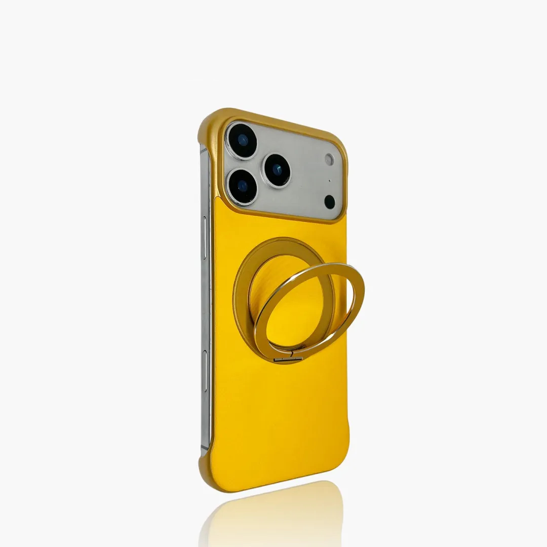 Ultra-thin Borderless magnetic stand leather case for iPhone