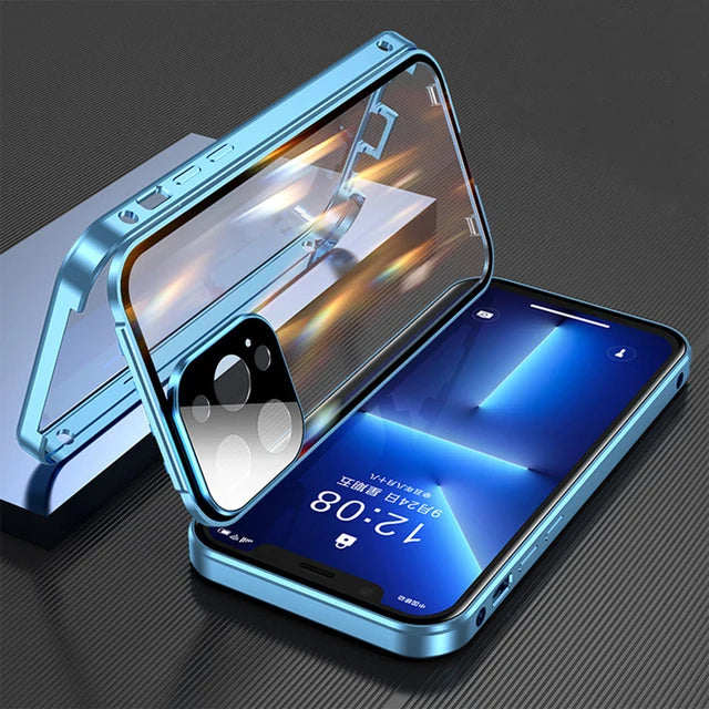 360°Full Protection Metal Magnetic Snap Lock Phone Case